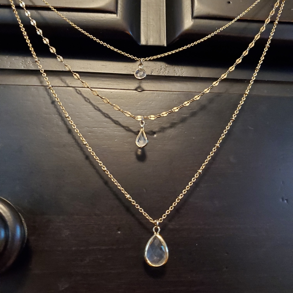 3 layer gold necklace